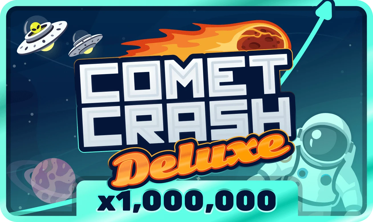 Tarjeta de juego crash cósmico con estilo futurista y premios crecientes