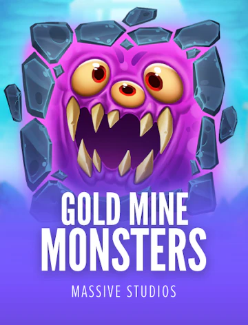Tarjeta de juego con temática de mina de oro y monstruos en estilo arcade