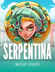 Tarjeta de slot serpentina con diseño brillante y patrón visual exótico